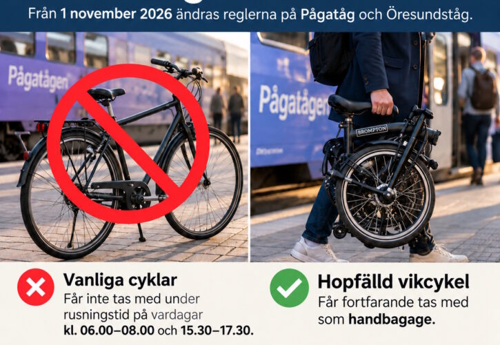 Vikcykel på tåg